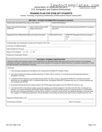 Fill Your ICE I-983 Form