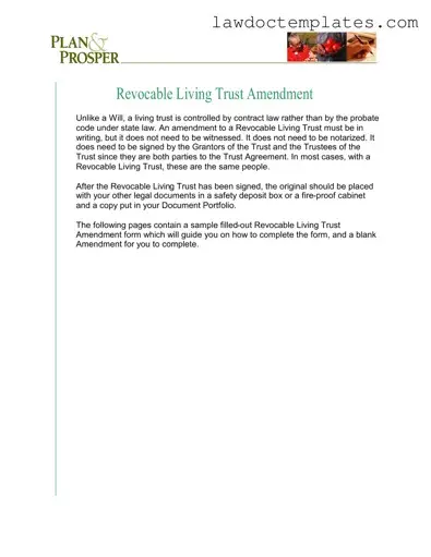 Fill Your Trust Amendment Form