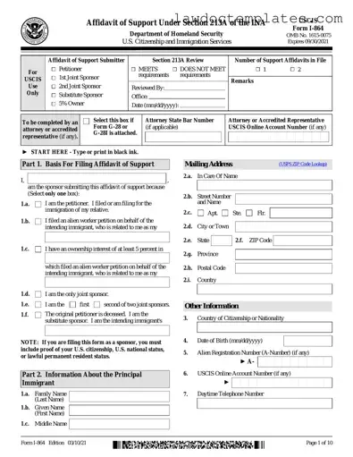 Fill Your USCIS I-864 Form