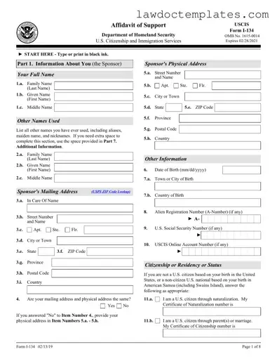 Fill Your USCIS I-134 Form