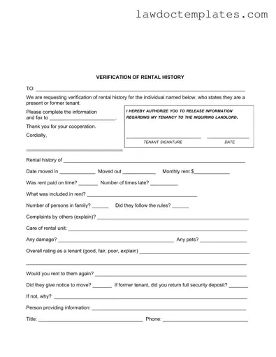 Fill Your Verification Rental Form
