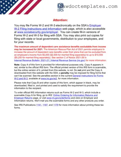 Fill Your IRS W-2 Form