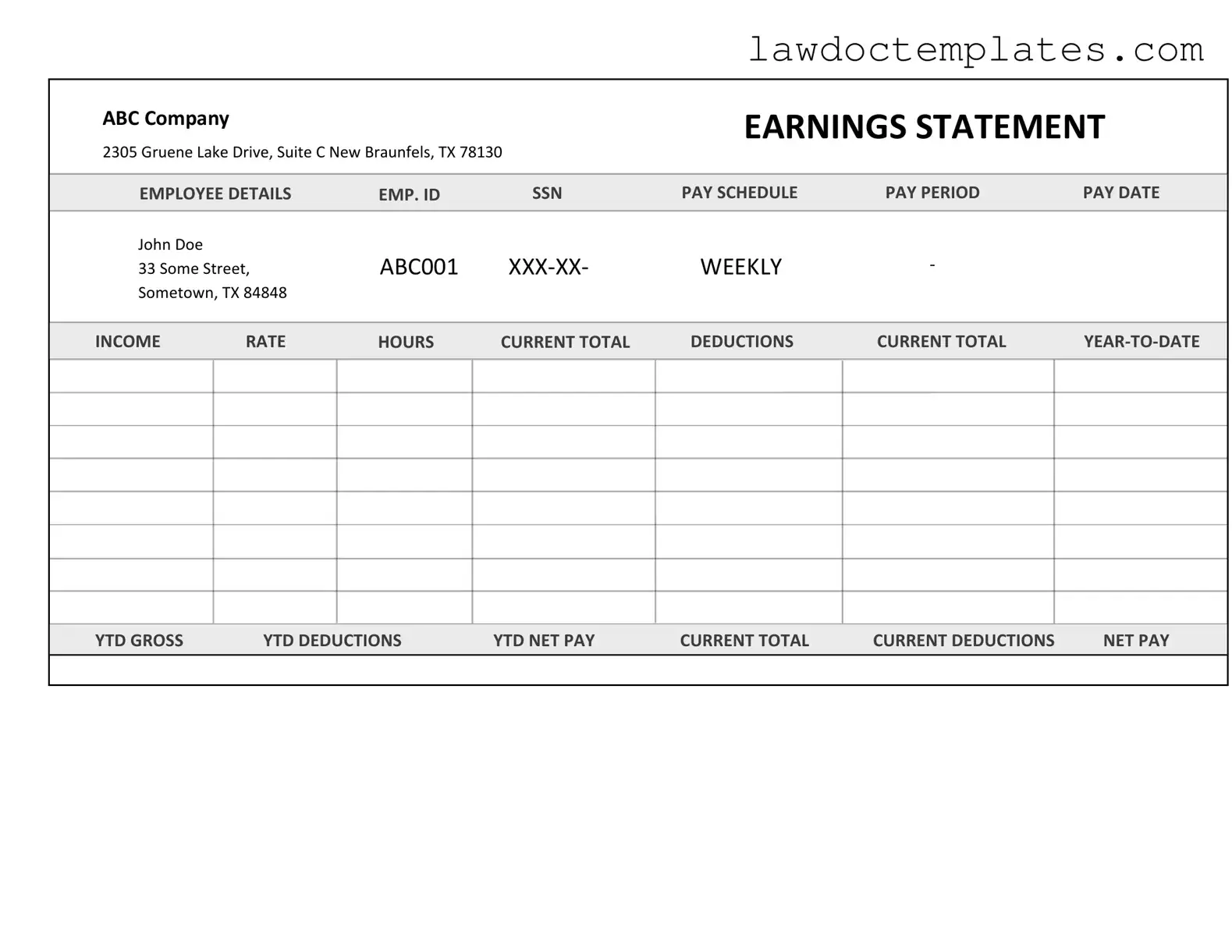 Fill Your Independent Contractor Pay Stub Form