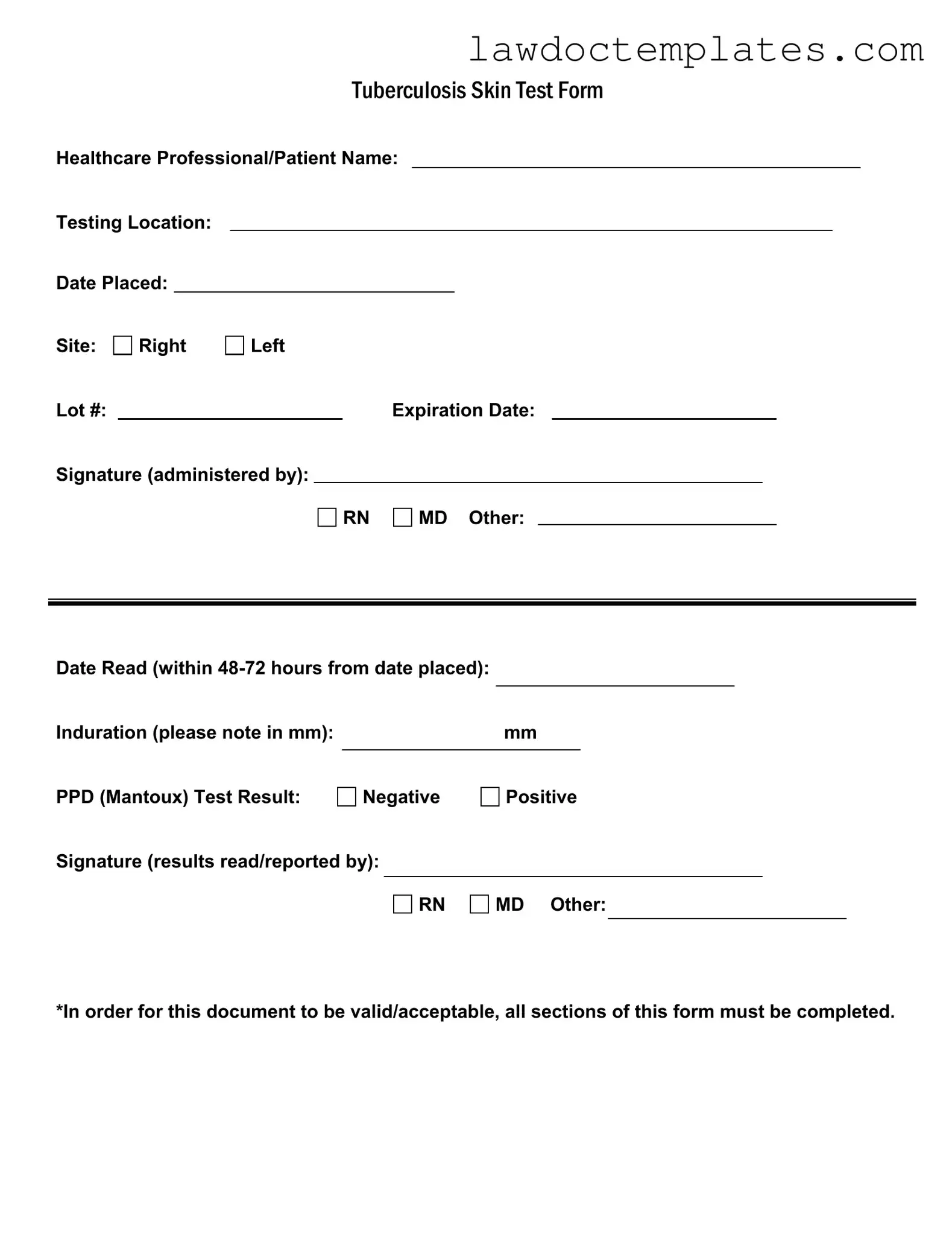 Fill Your Tb Test Form