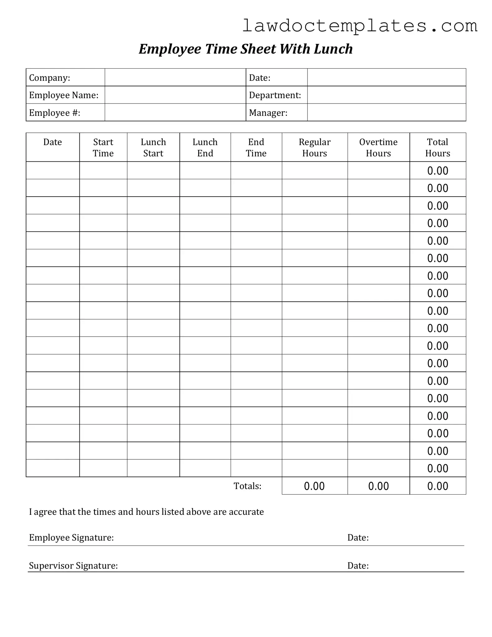 Fill Your Time Card Form