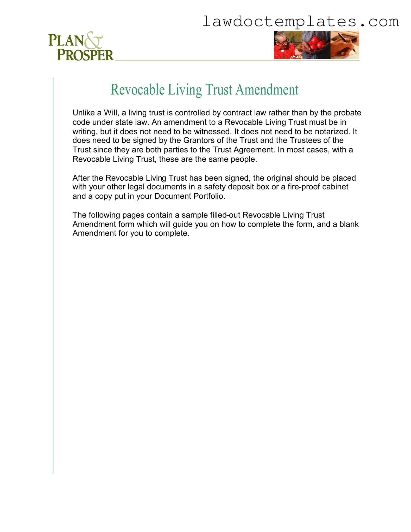 Fill Your Trust Amendment Form